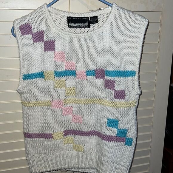 Bramble Lane knitted by hand, vintage 80s sweater vest - Picture 1 of 4